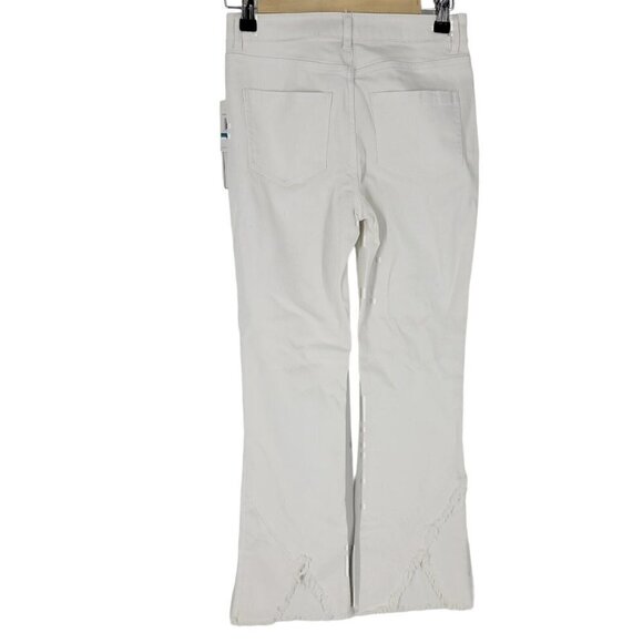 1.State Jeans W/ Flare Raw Hem Denim Size 24. Retro Vibe Triangle cut out cuff - Picture 4 of 4